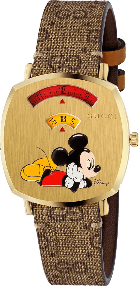 disney x gucci grip watch 35mm|GUCCI X DISNEY Stainless Steel Canvas 35mm Mickey .